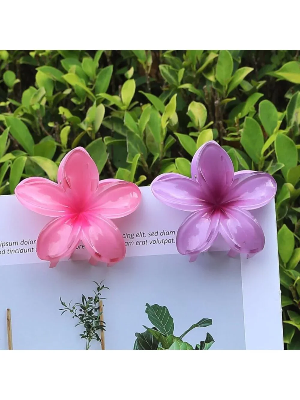 Tropical Flower Hair Clips - 6 Pcs Large Claw Clips for Thick & Thin Hair